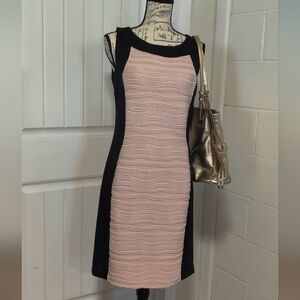 Calvin Klein mini dress style CD5P1709 black and blush pink size 8